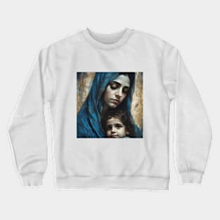 Jesus in His Holy Mother's arms Crewneck Sweatshirt